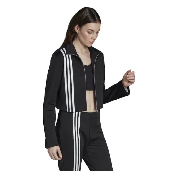 NWT ADIDAS TLRD ZIP UP LONG SLEEVE TRACK JACKET SIZE SMALL IN BLACK AND WHITE - Picture 2 of 16